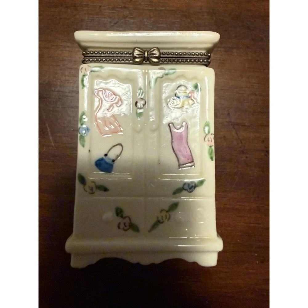 Wardrobe Hinged Trinket Box Whimsical 